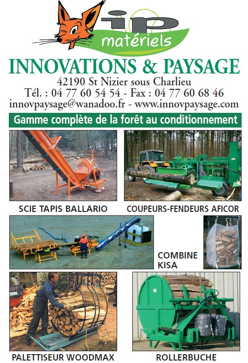 Innovations & paysage : combinés bois de chauffage, palettiseurs