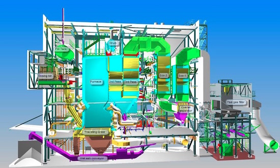 Illustration 3D de la centrale de cogénération de Grand-Courronne