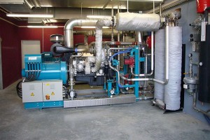 Moteur de cogénération au biogaz, photo Naskéo