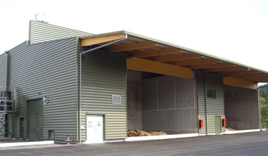 La chaufferie fin septembre 2011, photo Moulin Bois Energie