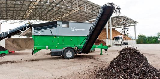 Le séparateur aéraulique de pierres Komptech, Stonefex 3000E, distribué par Hantsch