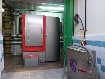 La chaudière Hargassner de 70 kW à granulés, photo Frédéric Douard