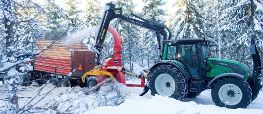 Déchiquetage en Finlande, photo Valtra
