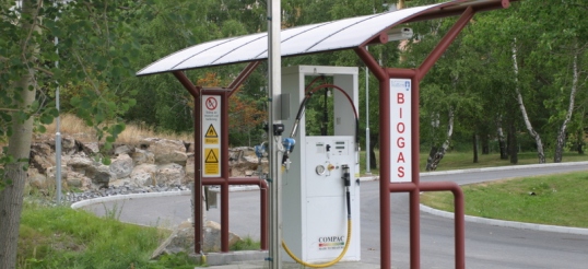 L'une des 130 stations service pour biogaz en Allemagne