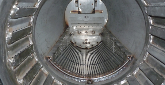 Détail du brûleur Termocabi de 1MW neuf, photo Frédéric Douard