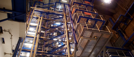 La chaudière Bertsch avec ses 8 étages techniques, photo IWB
