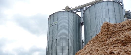 Les deux silos Phénix Rousies de Seco-bois à Mariembourg, photo Frédéric Douard