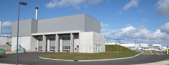 La chaufferie bois sur le  site Airbus de Toulouse, photo Polytechnik