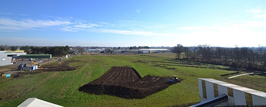 Les tous premiers travaux de terrassement du projet Méthalandes en février 2014