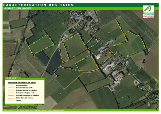 Plan de caractérisation des haies, document Chambre d'agriculture de l'Eure - Cliquer pour agrandir