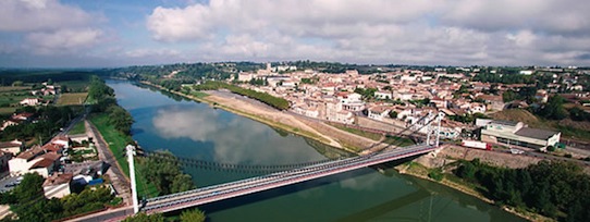 La Réole, vue aerienne du pont web