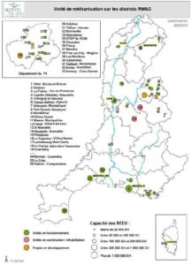 Unités de méthanisation du bassin Rhône-Méditerranée et Corse - Cliquer pour agrandir