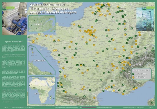 Atlas 2014 des centrales électriques à biomasse solide ou déchets ménagers francophones - Cliquer pour agrandir