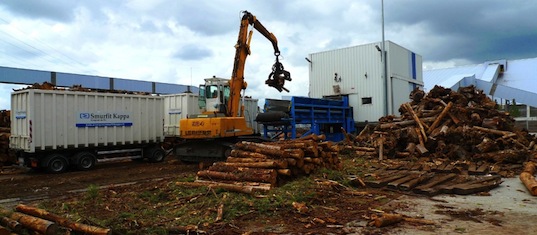 Broyeur Saalasti à l'usine Smurfit Kappa de Facture en Gironde