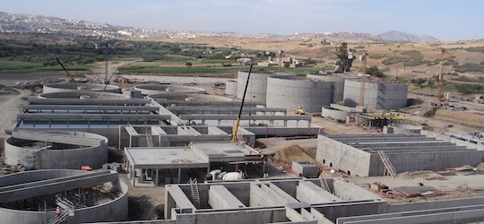 Station d'épuration des eaux de Fès en construction, photo C2oda