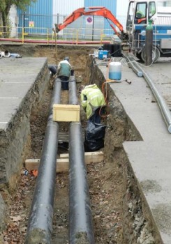 Construction du réseau de chaleur de Brézillet en 2013