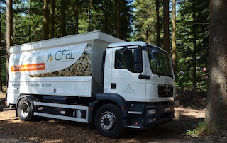 Le camion à granulés Transmanut de la coopérative bourguignonne CFBL, photo Frédéric Douard