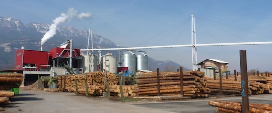 La scierie Bois du Dauphiné en Isère a été la première en France à investir dans une production combinée d'électrcité et de granulés, photo Frédéric Douard