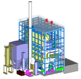 Schéma de la future chaufferie Bertsch chez Gascogne Papier