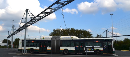 Station de chargement en BioGNV des bus Transpole à Lille, photo Frédéric Douard