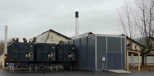 Chaufferie TIGR de 1200 kW avec silos externes en conteneurs