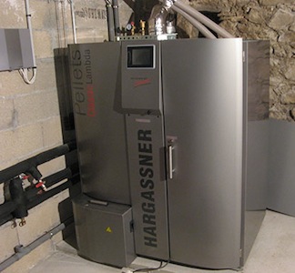 La chaudière HARGASSNER à granulés de la Chapelle Corbiac à Mosset, photo BE 66
