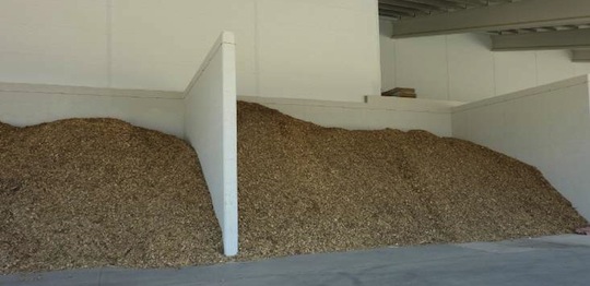 Silos à bois déchiqueté à Burgos, photo L'Oréal