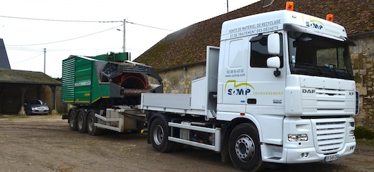 Retour de transfert pour la coupeuse hybride Neuson Ecotec CH 1266 de Bi-Vert, photo Frédéric Douard