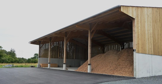 Plateforme de stockage Haicobois à Saint Martin de Bonfossé dans la Manche, photo FD Cuma Basse Normandie