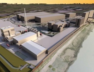 Illustration 3D de la centrale de Tilbury Green Power