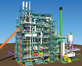 Schéma en 3D de la centrale AET d'Orléans Nord