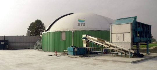 L'unité de méthanisation de la ferme Grazioli de Borghetto, photo BTS Biogas