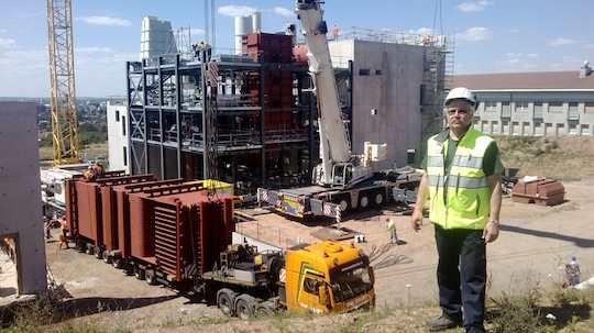 Chantier de la centrale d'Epinal en 2015, photo Renewa