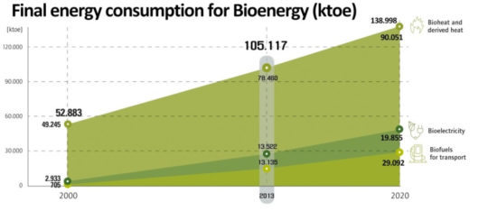 Consommation finale de bioénergie. Cliquer sur l'image pour l'agrandir.