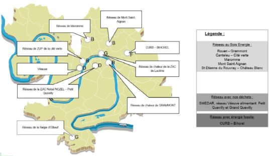 Les réseaux de chaleur de Rouen Métropole -Cliquer sur l'image pour agrandir.