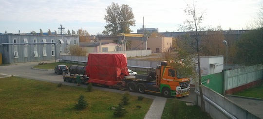 Chaudière en sortance du site de Gomel en Biélorussie, photo Compre R.