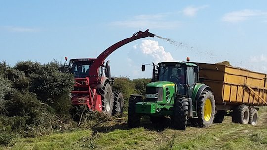 Chantier de débrousaillement au Cap Blanc Nez avec récolteuse Ahwi, photo Laurent Debarge