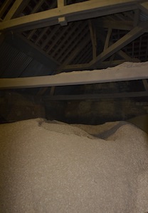 Vue du silo dans le grenier de la chaufferie, photo Frédéric Douard