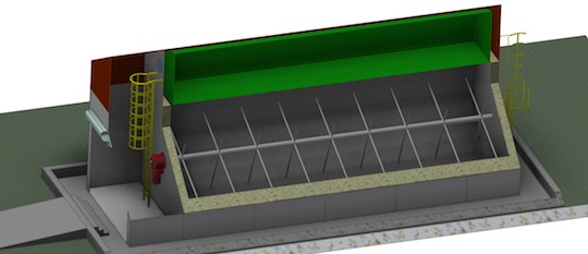 Vue en coupe du digesteur piston compact en Kit modulable de Methaniseur.com