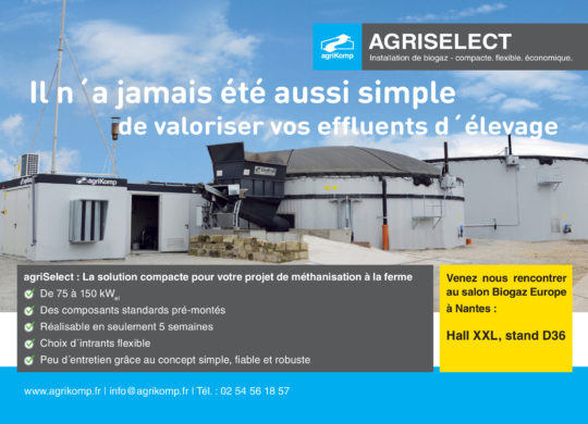 agriKomp, constructeur d’unités de biogaz bien adaptées aux besoins