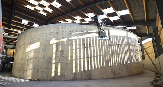 Digesteur intérieur de l'unité de méthanisation du Pré du Loup à Saint-Josse, photo Frédéric Douard