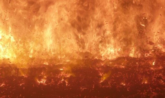 Les envolées observées ici dans la chaudière d'AEB en 2012 ont été fortement réduites avec l'utilisation du Fire Cube, photo Frédéric Douard