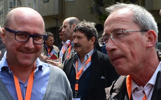 Ludovic Dusch de France Biomasse et Gilles Négrié, auditeur certification granulés au FCBA, photo Frédéric Douard