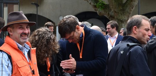 Michel Mantelet de Normandie Ecocombustibles, Guillaume Poizat d'EO2 et Thomas Perrissin d'Ökofen-France, photo Frédéric Douard