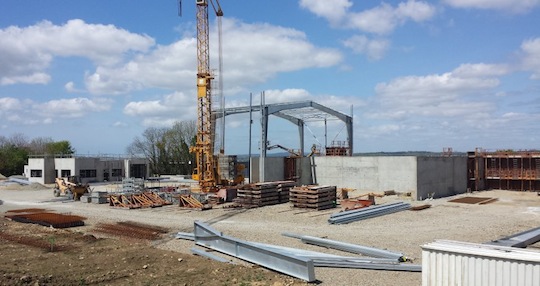 Chantier de la centrale biogaz de Quimper pour Vol-V biomasse, photo Waterleau