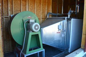 La batterie de chauffage du séchoir Bigon Dry de Sylvéo, photo Frédéric Douard