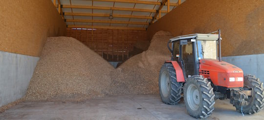 Le stockage des plaquettes séches chez Sylvéo, photo Frédéric Douard