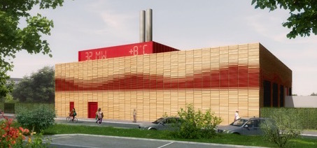 Chaufferie de Caen-Sud, des afficheurs LED indiquent la température extérieure et la puissance fournie, crédit Agence Schneider