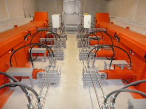 Les extracteurs hydrauliques WEISS des deux silos à bois, photo Weiss