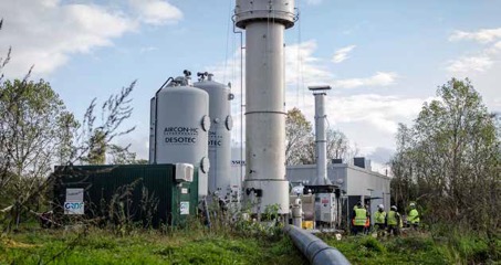 La torchère de l’ISDND de Saint-FLorentin a été mise hors service et remplacée par une Wagabox, photo Waga Energy